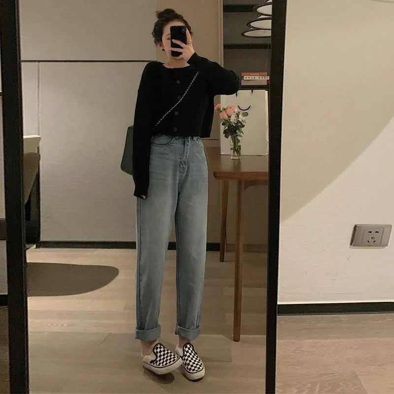 

Denim Pants Plus Size Stylish Baggy Women Jeans 2022 Y2k High Waist Loose Blue Denim Trousers Washed Jeans Female Trousers Woman