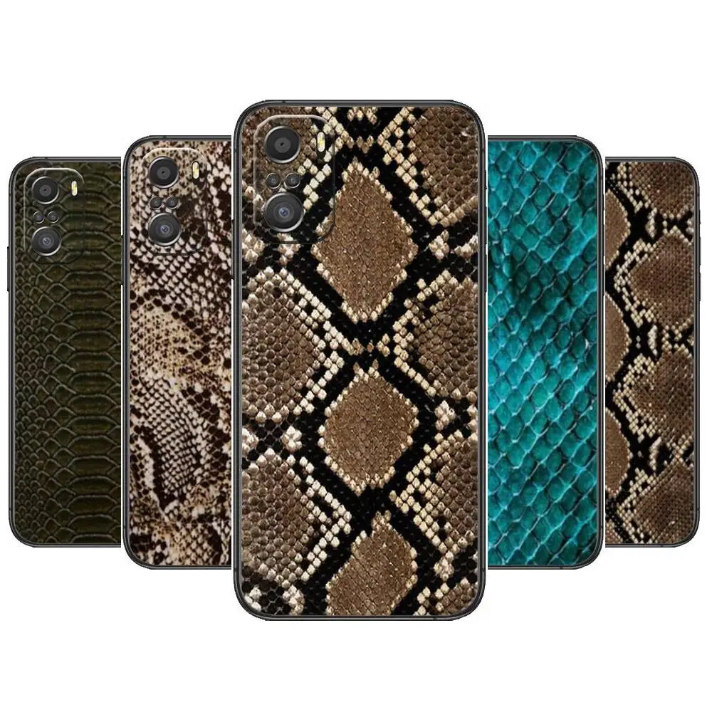 

Snake Simple Black Phone Case For xiaomi redmi 11 Lite pro Ultra 10 9 8 MIX 4 FOLD 10T Black Cover Silicone Back Prett