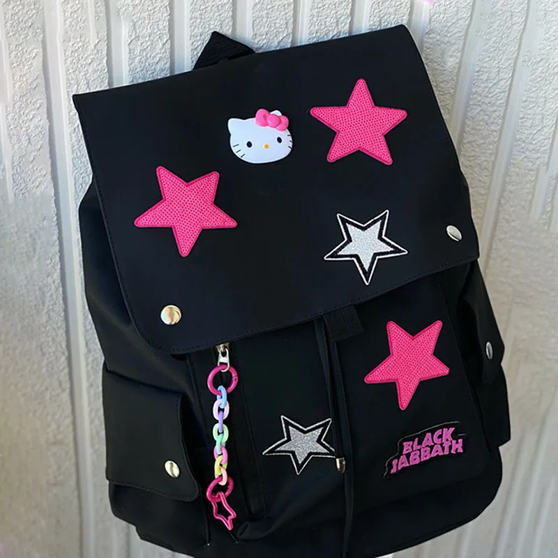 

Kawaii Sanrioed Original Spice Girl Star Schoolbag Cartoon Girl Heart Student Backpack Large Capacity Satchel Travel Storage Bag