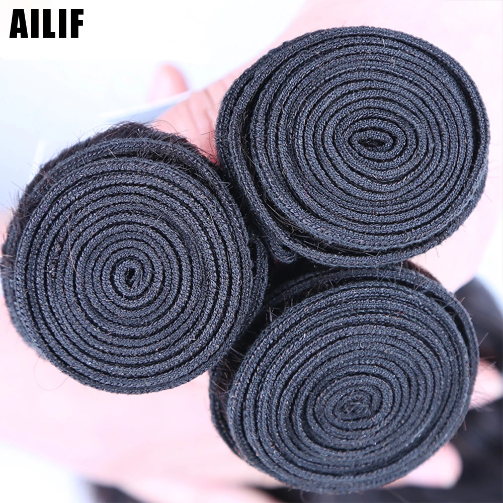 AILIF Human Hair Weft Body Wave Hair Bundles 24 26 28 Inches Brazilian Remy Hair Extentions 1/3/4Pcs/lot Wavy Hair Bundles