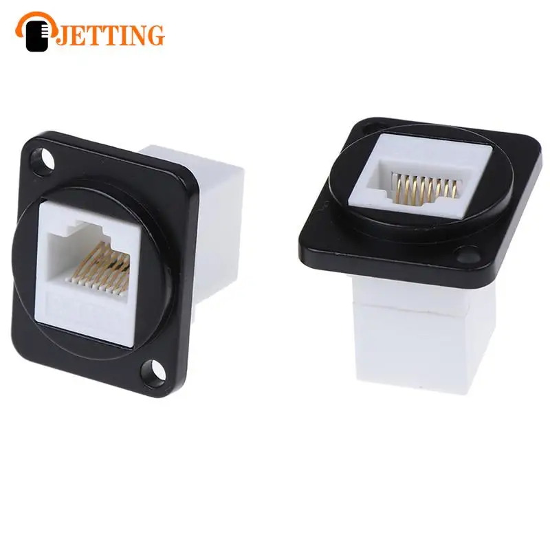 1Pc RJ45 Network Connector Metal Panel Socket d-type Zinc Alloy Mounting Cat6