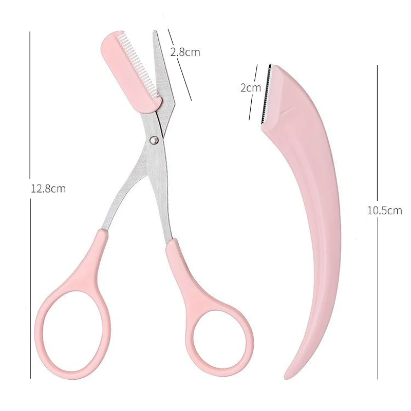 Karsyngirl 1/2/3Pcs Eyebrow Trimming Knife Eyebrow Face Razor For Women Eyebrow Scissors With Comb Brow Trimmer Scraper images - 6
