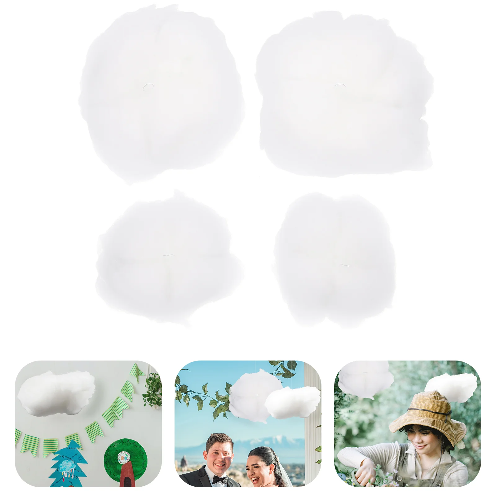 

4 Pcs Cloud Ornament Wedding Decoration Artificial Hanging Ornament Room Decoration Child Christmas Decor