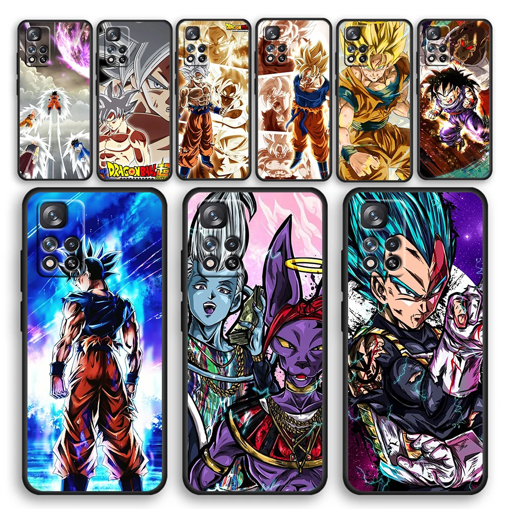 

D-Dragons B-Balls Z Anime Black Phone Case For Xiaomi Redmi Note 12 11E 11S 11 11T 10 10S 9 9T 9S 8T 8 Pro Plus 5G Cover Shell