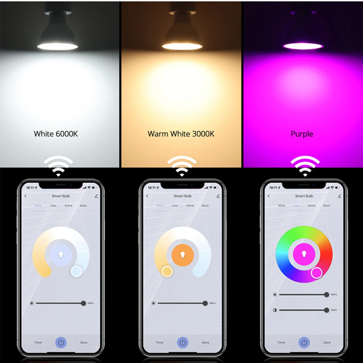 Лампа светодиодная GU10 с Wi-Fi и поддержкой 5 Вт