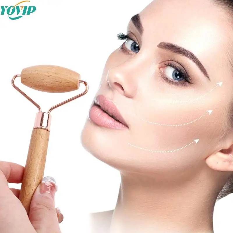 

Деревянный ролик для шеи и лица, средство для удаления морщин, спа-скребок для массажа лица, инструмент Guasha