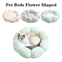 pet beds flower shaped cat bed indoor cozy ultra soft plush dog basket sunbed warm self warming house sleeping bag cushion mat