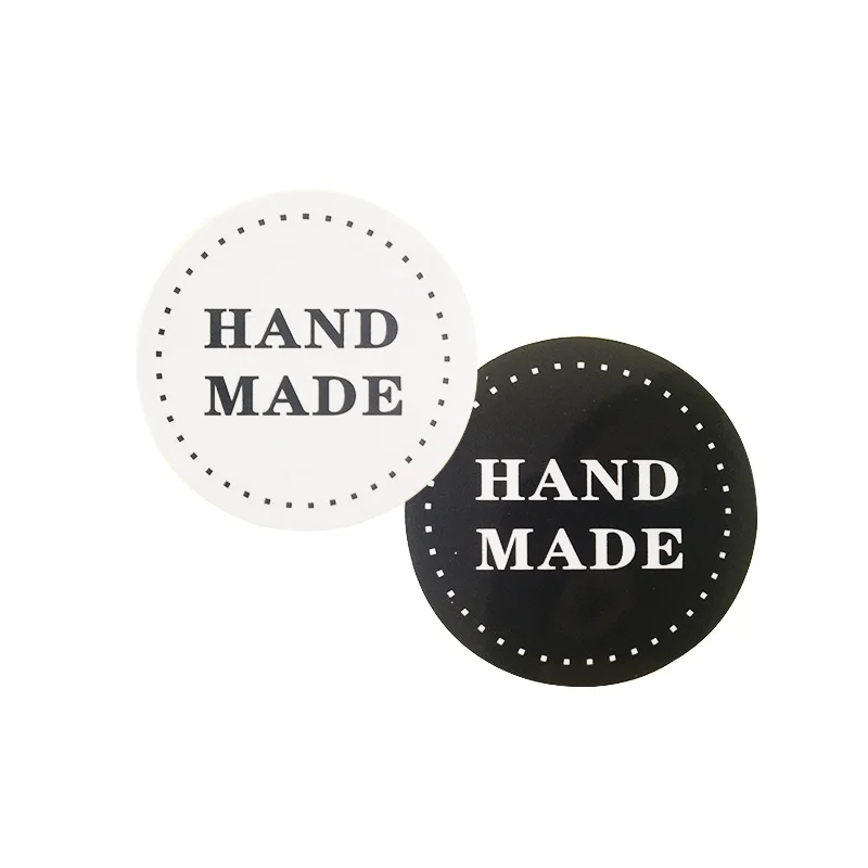 

free shipping 800PCS round 37mm Black White Cake Packaging Sealing Stickers Label Handmade Sticker