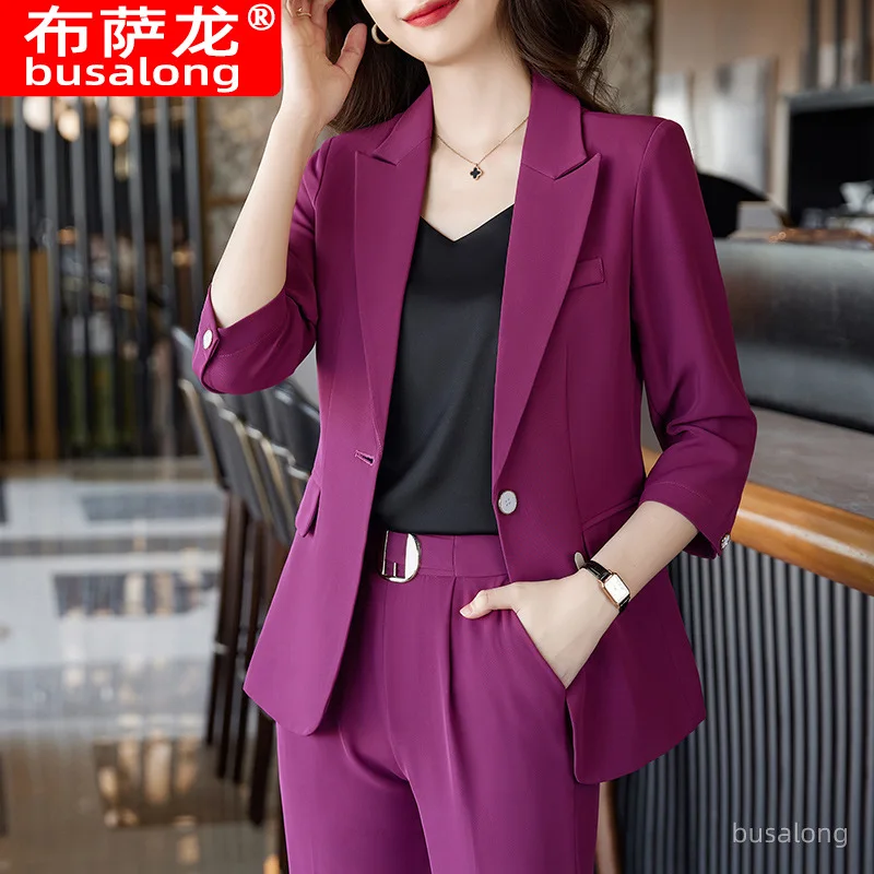 

2023 Spring and Autumn New Half Sleeve Fashion Women's Wear Women's Business Wear Small Suit Jacket Business Formal Wear Overall