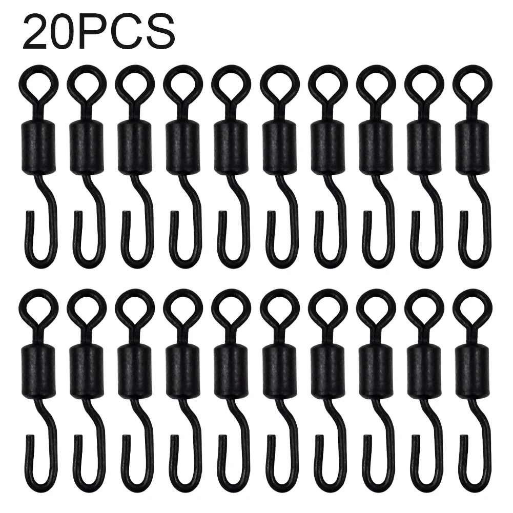 

20pcs Terminal Tackle Practical Steel Outdoor Replacement Carp Fishing Swivel Connector Hook Long Durable Universal Quick Change