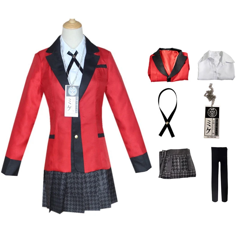 

Halloween Roleplay Costume for Women Japan Anime Kakegurui Cosplay Costumes Runa Yomozuki Kakegurui Girls Hoodie School Uniforms