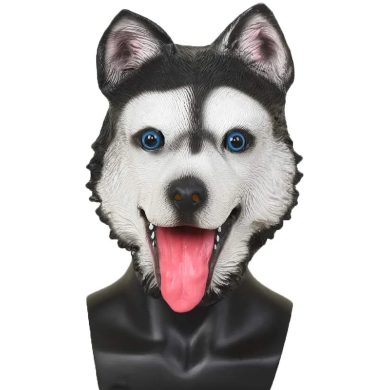 Маска с головой мультяшного Хаски животного для Хэллоуина головной убор собаки