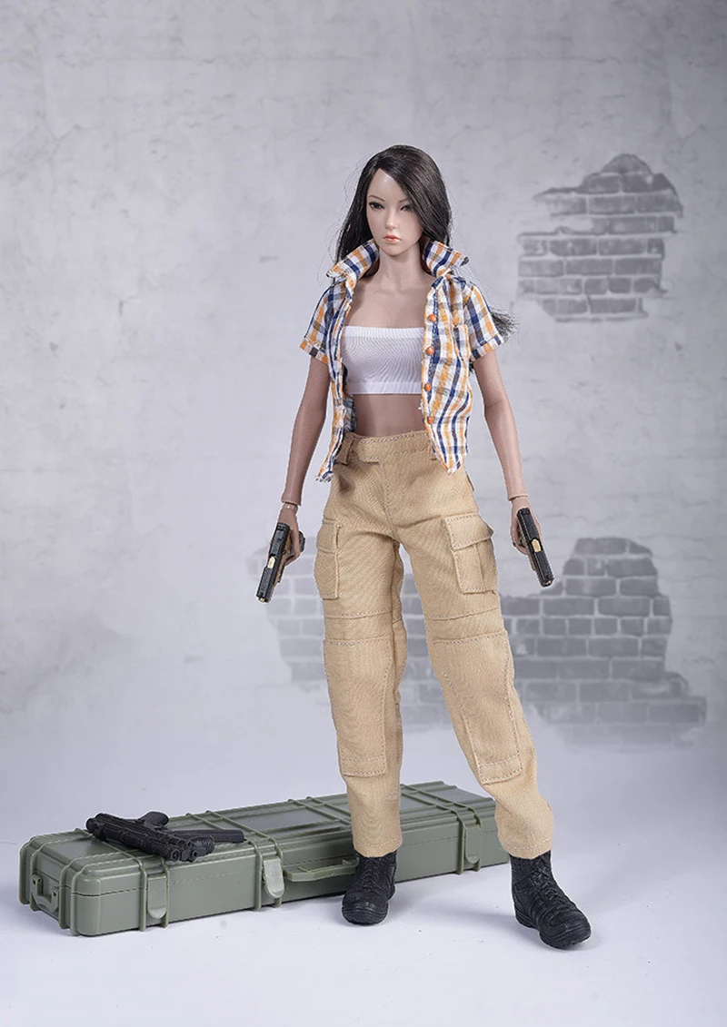 

In Stock Fire Girl Toys 1/6 FG042 PMC Female Clothing Accessories Plaid Women's Suit Fit 12" Female Action Figure Body