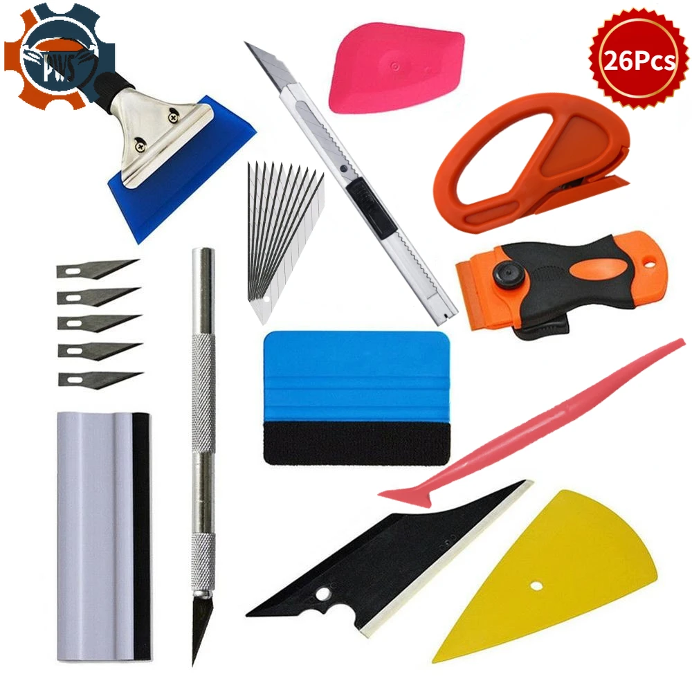 New Vinyl Film Car Accessories Tool Wrap Adhesive Carbon Installation Rubber Scraper Cut Knife Tint Kit Window Magnet Squeegee