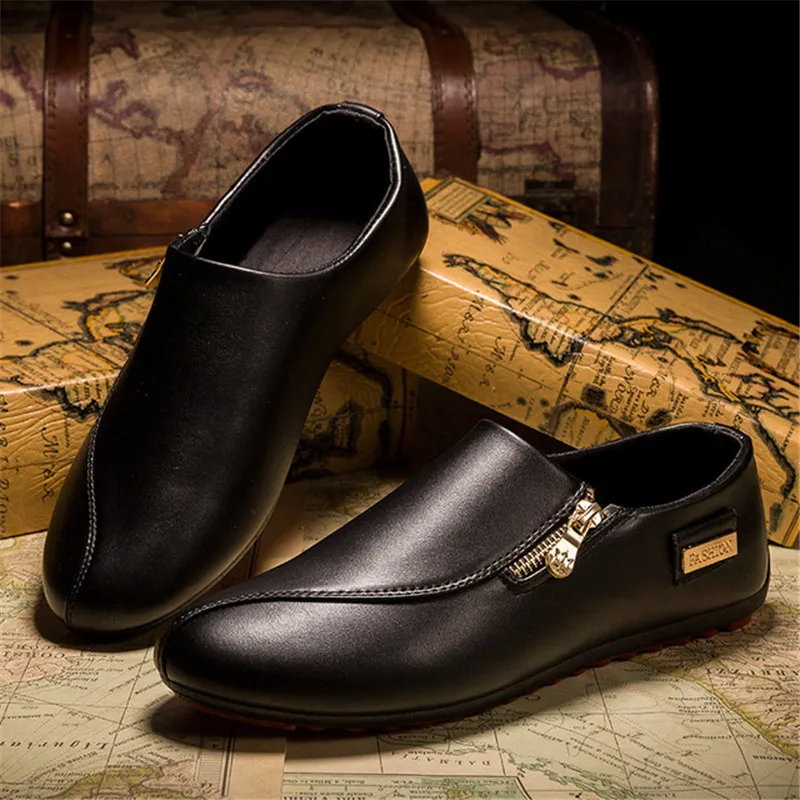 

SOLI2 Leather Genuine Loafers Men Shoes Soft Flats Lightweight Driving Shoes Men Moccasins Shoes Walking Footwea S10099-S10109