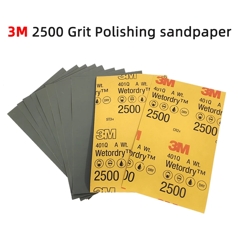 3M Water Resistant Abrasive 401 Q Fine Sand P 2500 Car Paint Sanding Sandpaper Beauty Polish