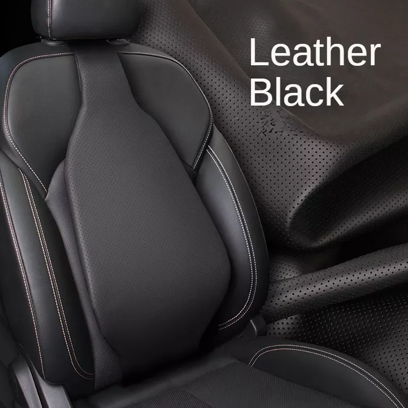 

Leather Air Back Cushion For Car Driver's Lumbar Support Universal Back Pain Relief Waist Pillow Interior Accessories