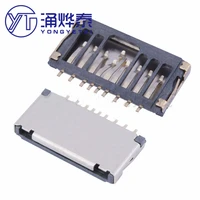 yyt 10pcs short body tf card holder mini 1 5h 1 7h 3 75h micro sd with detection feet memory card slot