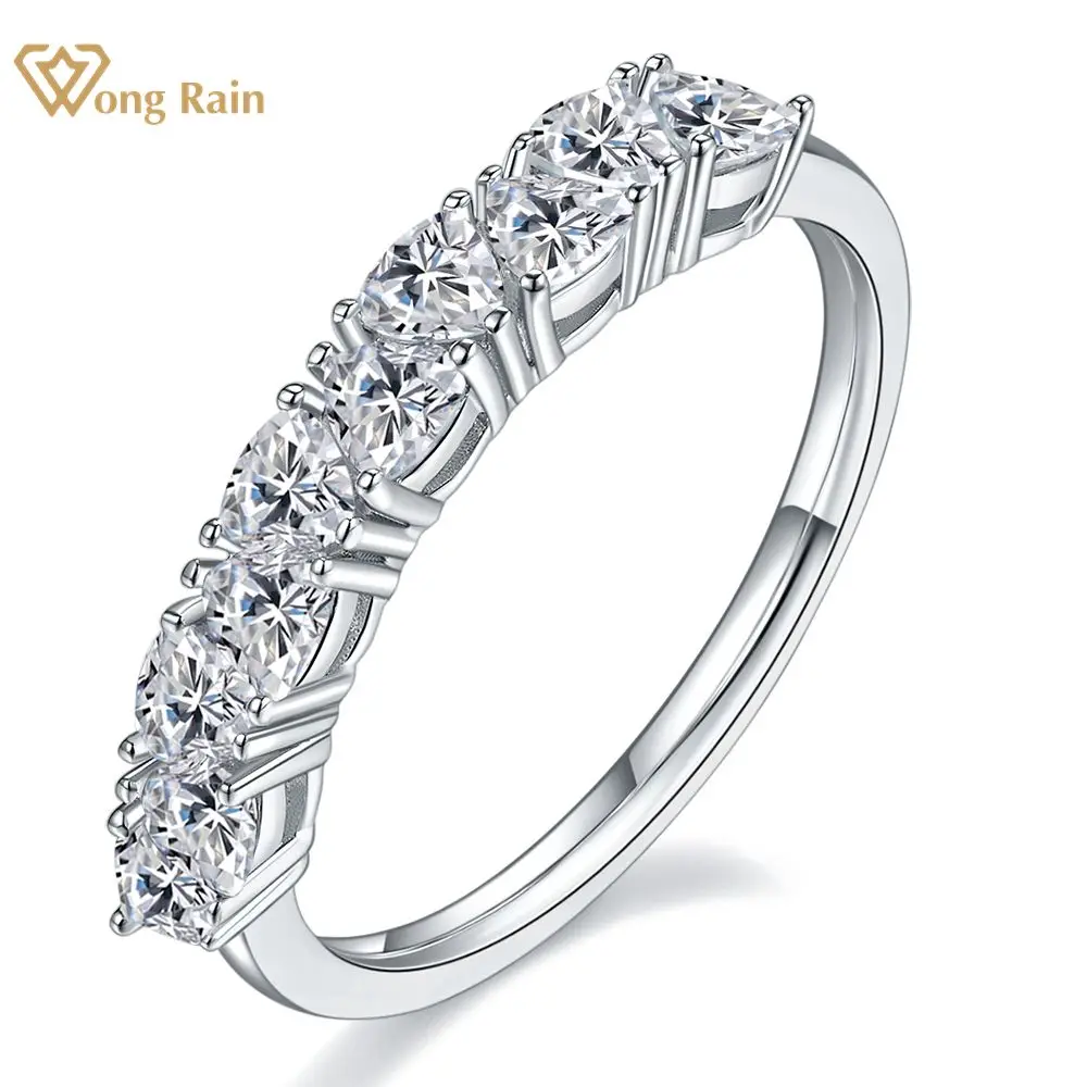 

Wong Rain 100% 925 Sterling Silver FL D Color GRA Real Moissanite Row Diamonds Gemstone Ring Wedding Band Fine Jewelry Wholesale