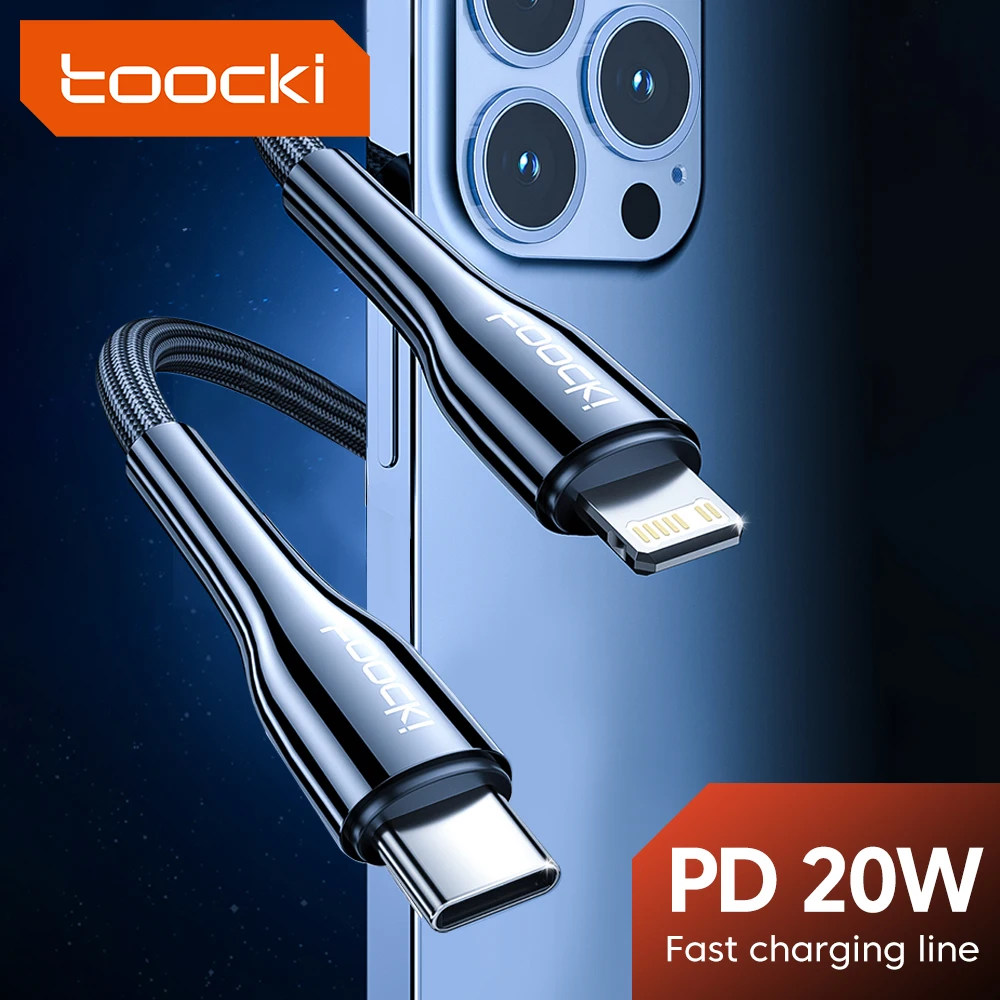 

Toocki USB C To Lightning Cable PD 20W Type C Fast Charging USB C Cable For iphone 14 13 12 11 XS Pro Max ipad Macbook Data Cord