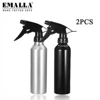 emalla tattoo bottles 2pcs 260ml silver black aluminum empty spray water cleaning equipment for makeup tools tattoo accessories