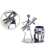 metal wrought iron pen holder musician electric guitar band shaped office desk decoration creative gifts for boys and girls