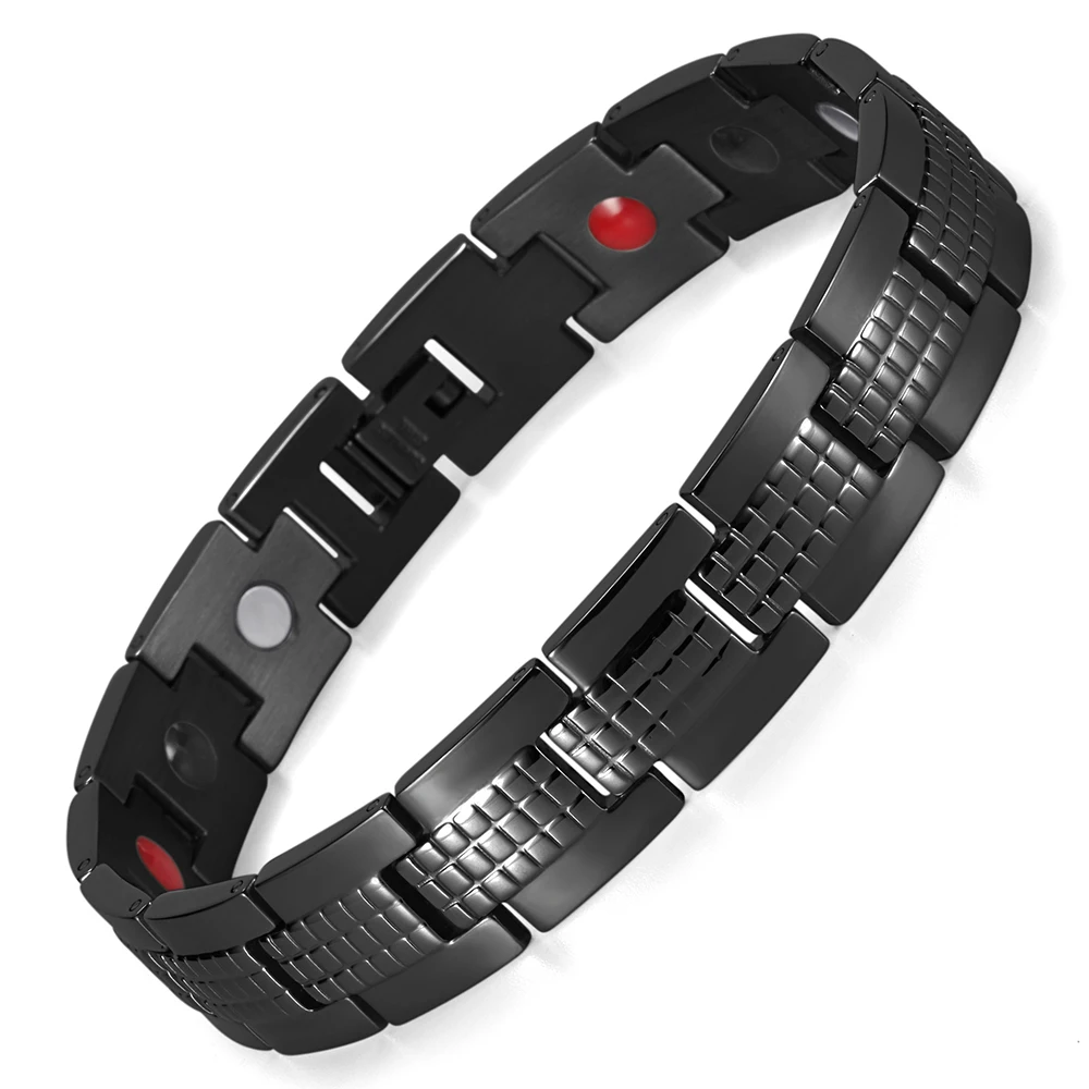 

Rainso Healing Magnetic Bracelet For Men 4IN1 Bio Energy Improve Sleeping&Blood Pressure Stainless Steel Jewelry