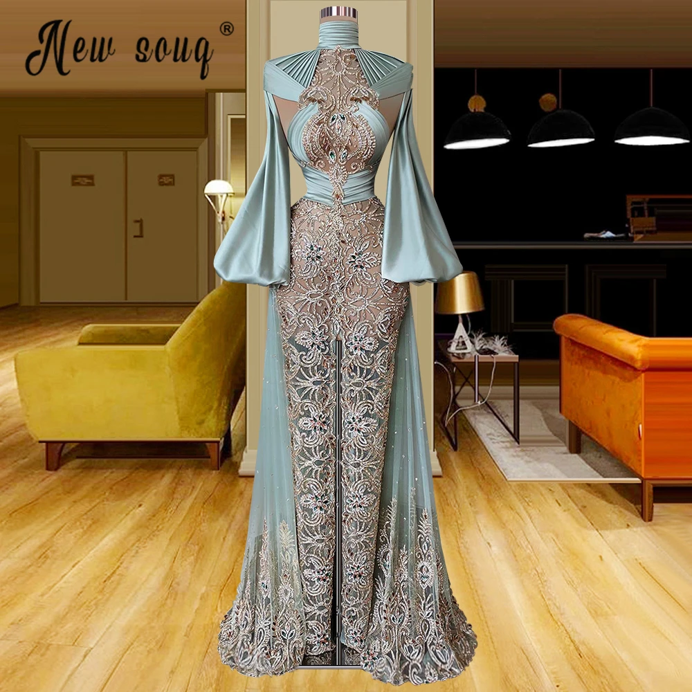 Женское платье для выпускного вечера, с рукавами-фонариками