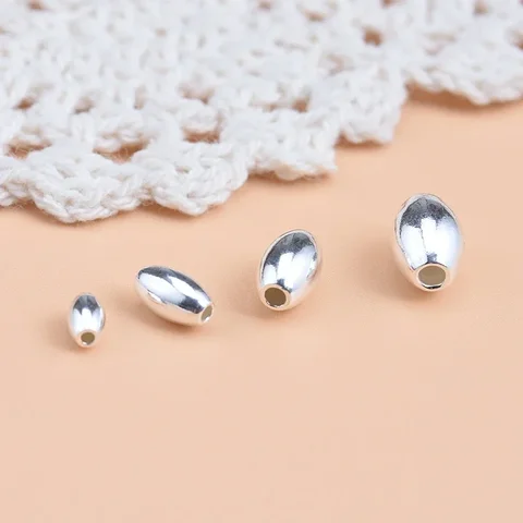 Бусины из серебра 925 пробы оливкового цвета