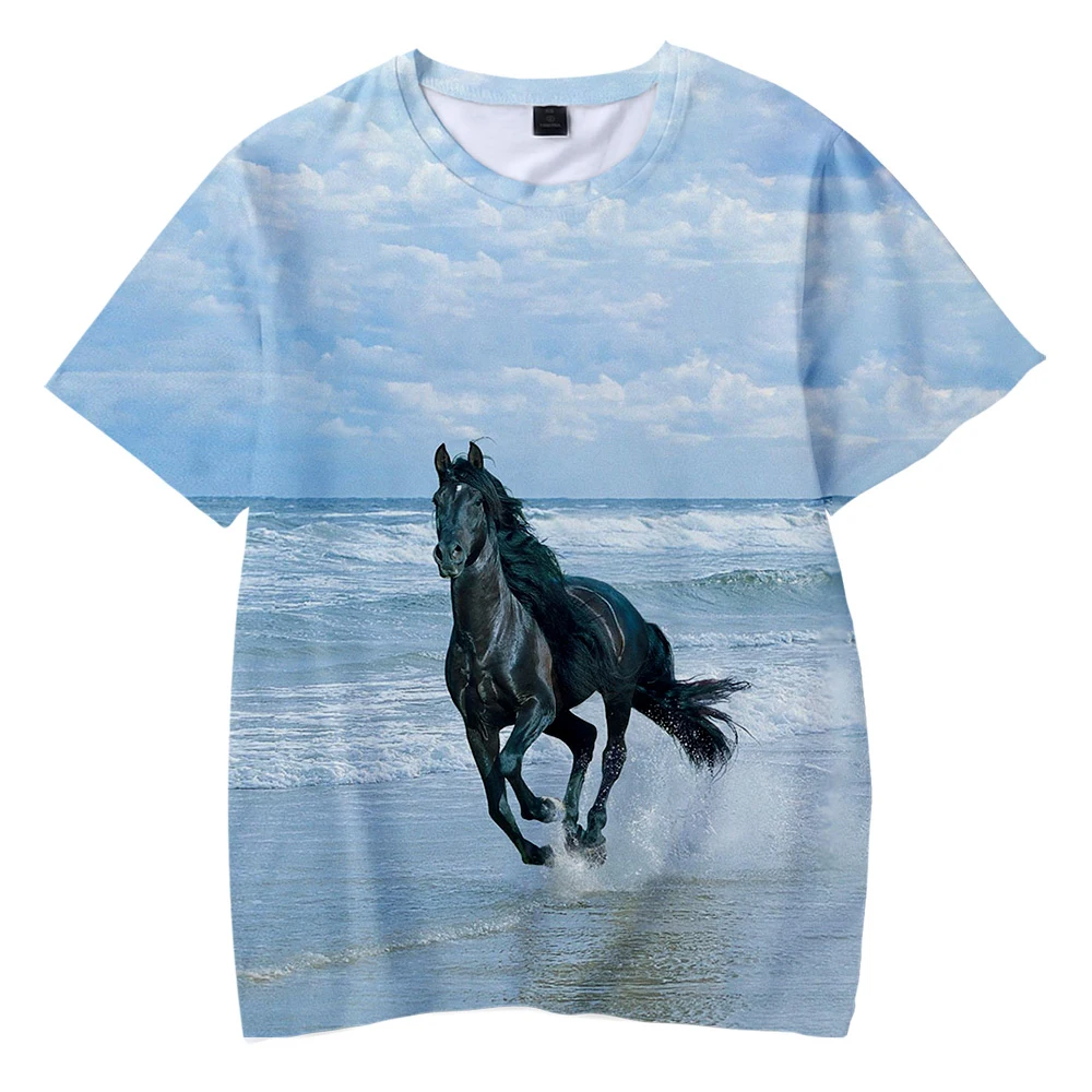 

Funny Animal 3D Printed Horse O-Neck Men T-shirt Women Summer Short Sleeve Tshirts Casual Harajuku Streetshirt Boys&Girls Tee