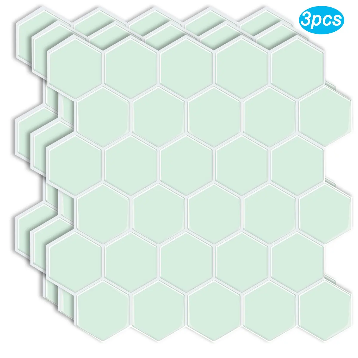 

Wostick Peel and Stick Tile Backsplash for Kitchen Bathroom Hexagon Smart Self Adhesive Wall Panel 3 Sheets Green