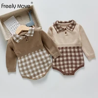 freely move summer newborn infant romper knitted patchwork baby boys girls romper onepiece fashion baby clothing