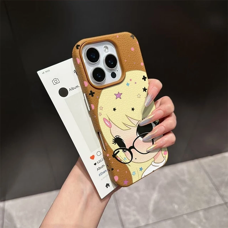 Фото Чехол для телефона из ПУ кожи с текстурой личи для девочек, для iPhone 17, 16, 15, 14, 13, 12 Pro Max, Mini, 11, XR, SE, XS, 8, 7 Plus, ProMax №1