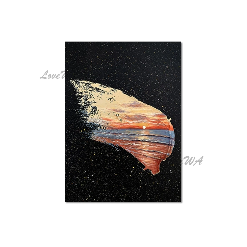 Высокое качество закат красивый пейзаж настенная живопись без рамы 3d морская