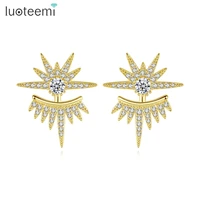luoteemi vintage stylish stud earrings for women wedding engagement party jewelry accessories cz boucle doreille femme gifts