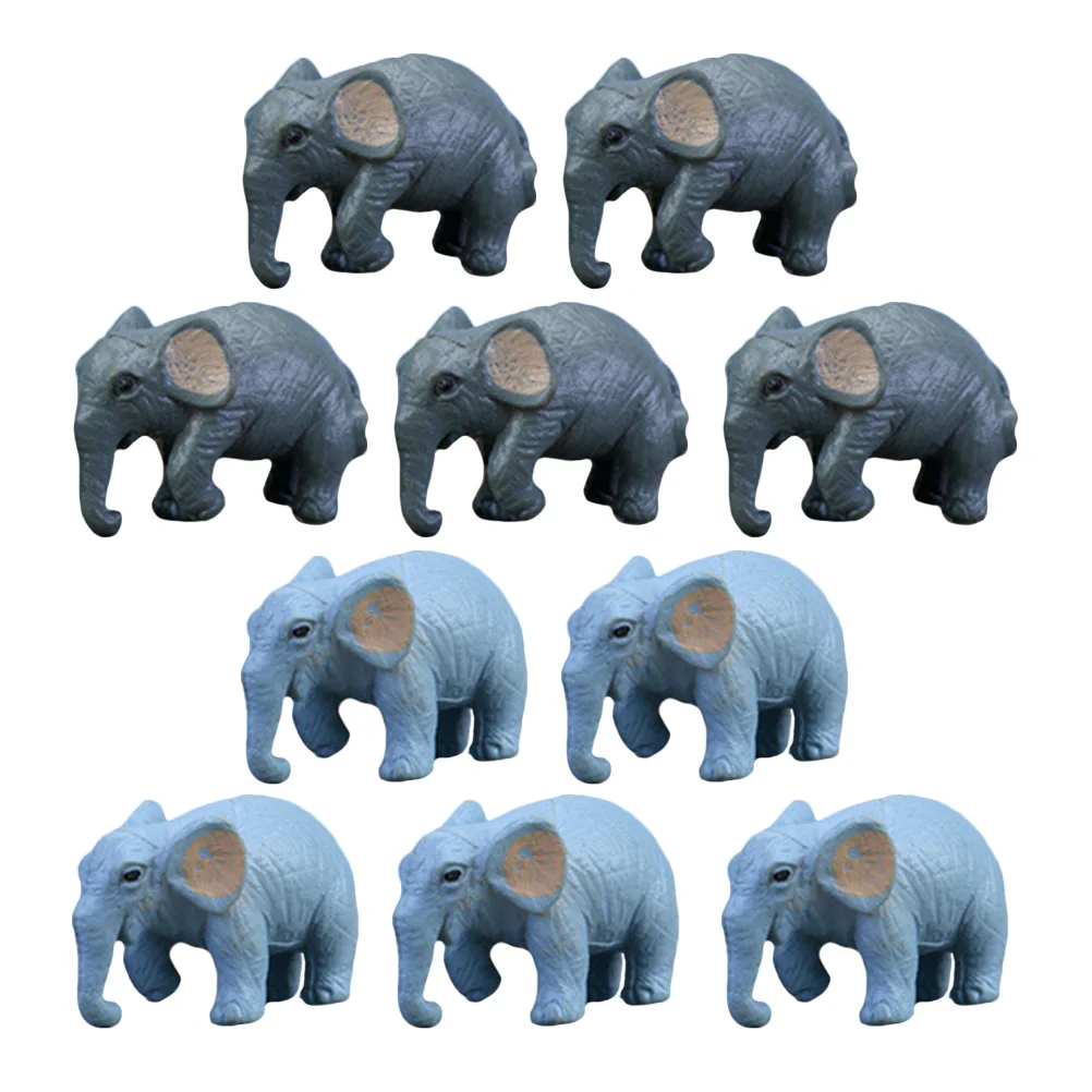 

10 Pcs Cartoon Simulation Elephant Decor Micro Landscape Garden Decoration Pvc Sculptures figurines Miniatures