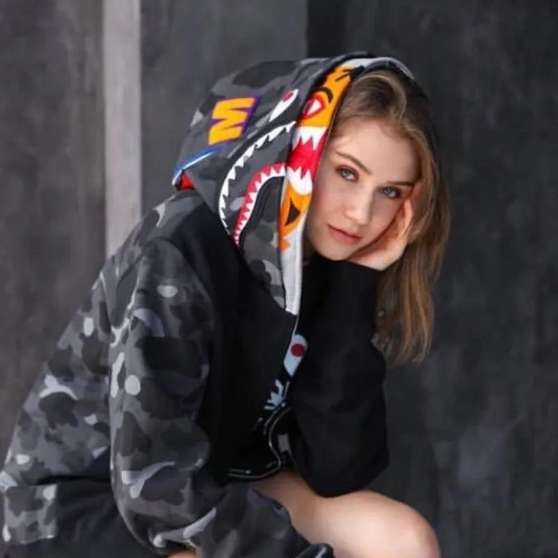 

Hoodies Winter Luxury Designer Clothing Women Men Bapeing Casual Patchwork Coat Harajuku Sweatshirt Clothing Jacket With Zipper