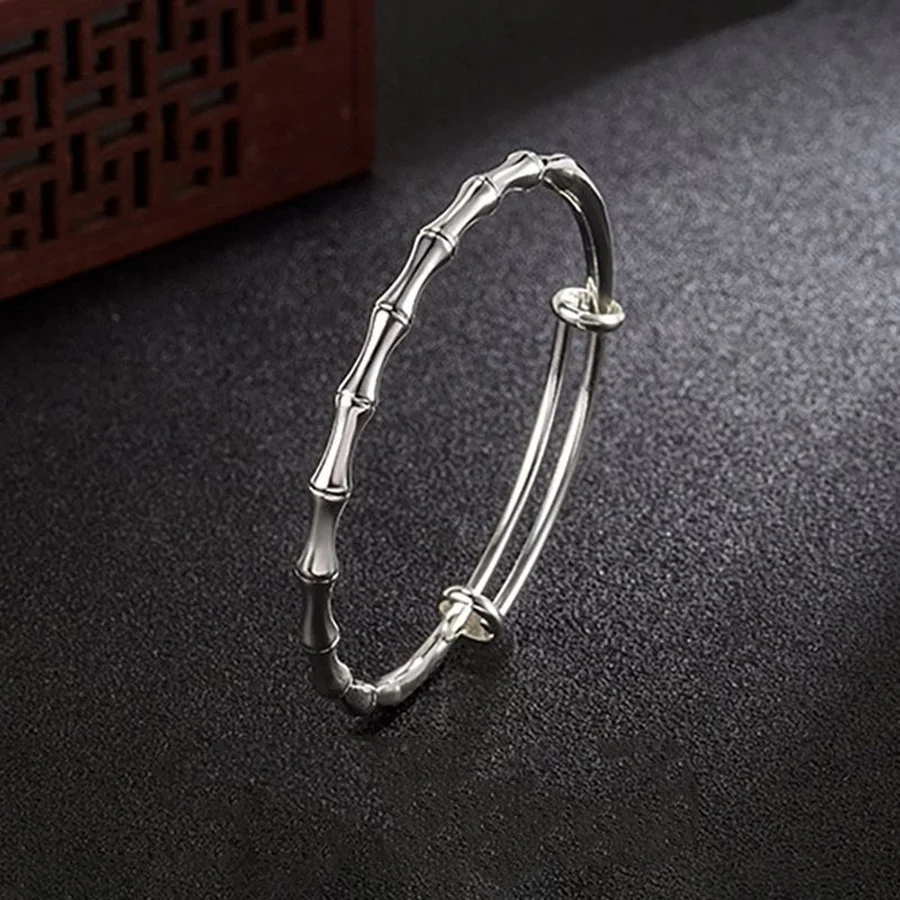 

Женский винтажный браслет из серебра 925 пробы, элегантный браслет из бамбука