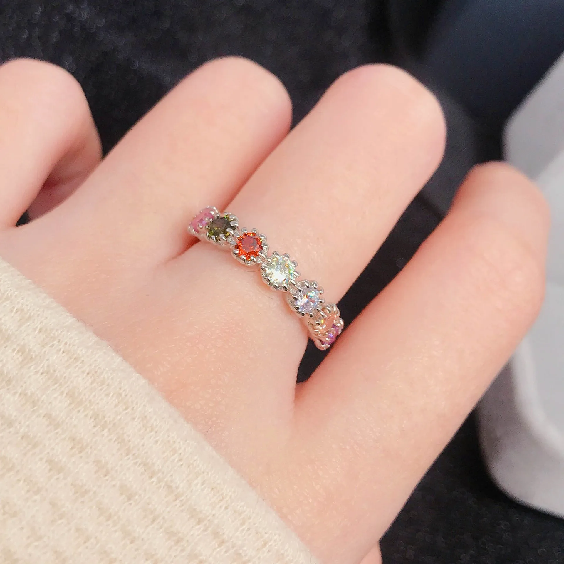 

High Quality Original Tourmaline Crystals Adjustable Rings For Women Luxury Fashion Korean Style Aestethic Fast Free Shipping