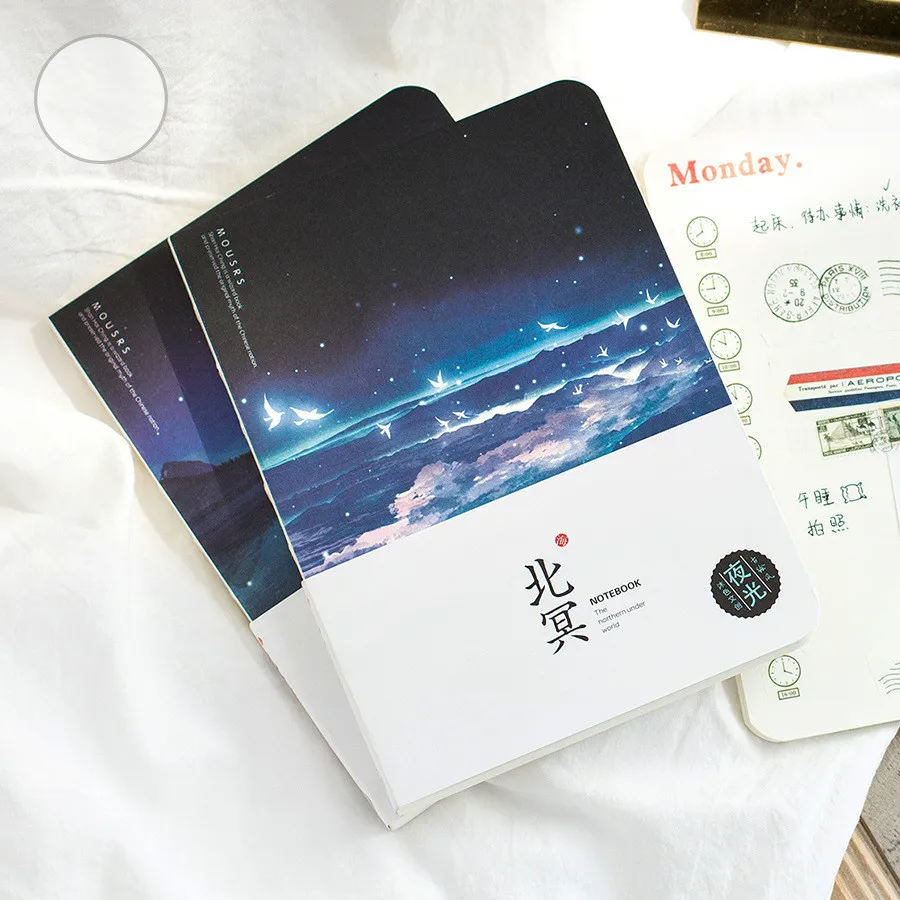 

A5 Cute Sketchbook Watercolor Drawing School Diary Notebook Paper 80 Sheets Noctilucent Luminous Office School Supplies Gift New