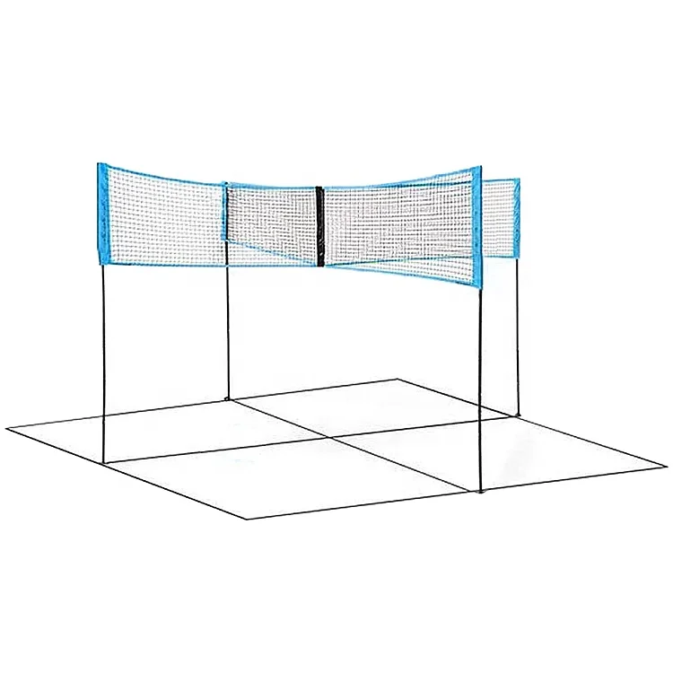 2020 Newest Design Of Indoor And Outdoor Multi-player Games Home Cross-shaped Beach Grass Or Courtyard Volleyball Net Set