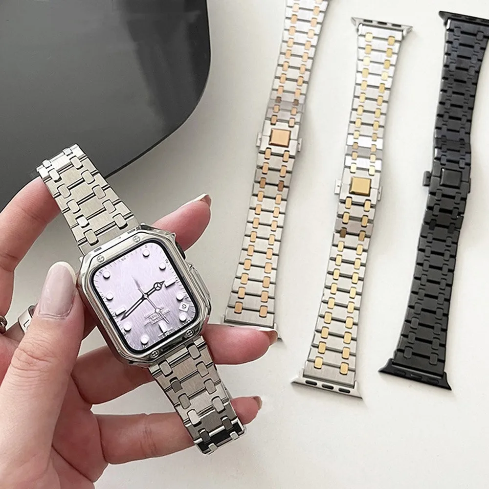 Stainless steel Band for Apple Watch Series 45 44 41 40mm metal strap stainless steel ap metal wristband for iwatch7 6 5 4 3