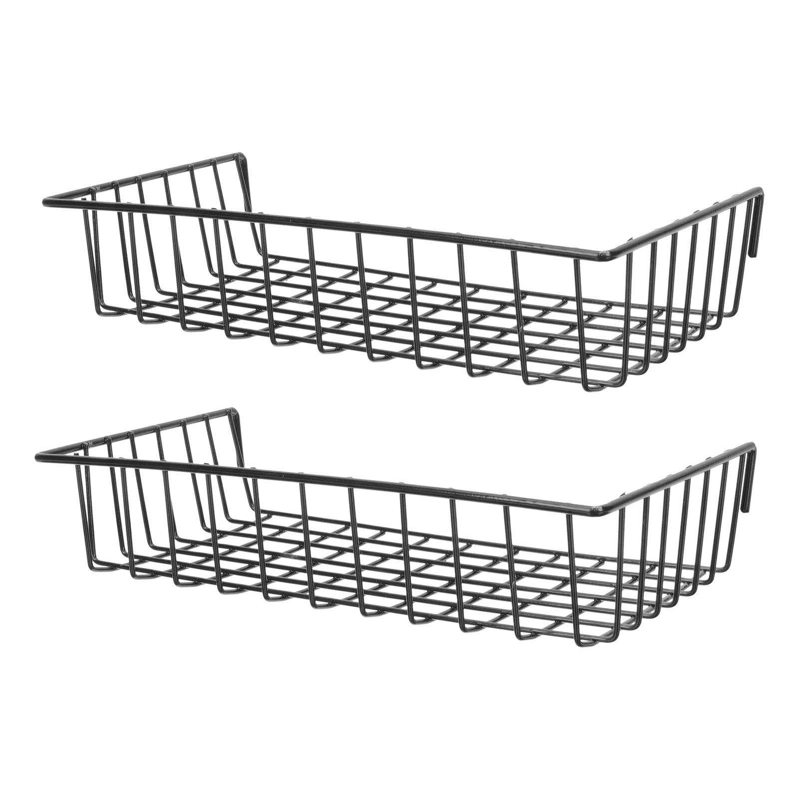 

2 Pcs Pegboard Shelves Kitchen Cabinets Wall Organizer Cupboard Wrought Iron Grid Panel Basket Wire Storage Rack