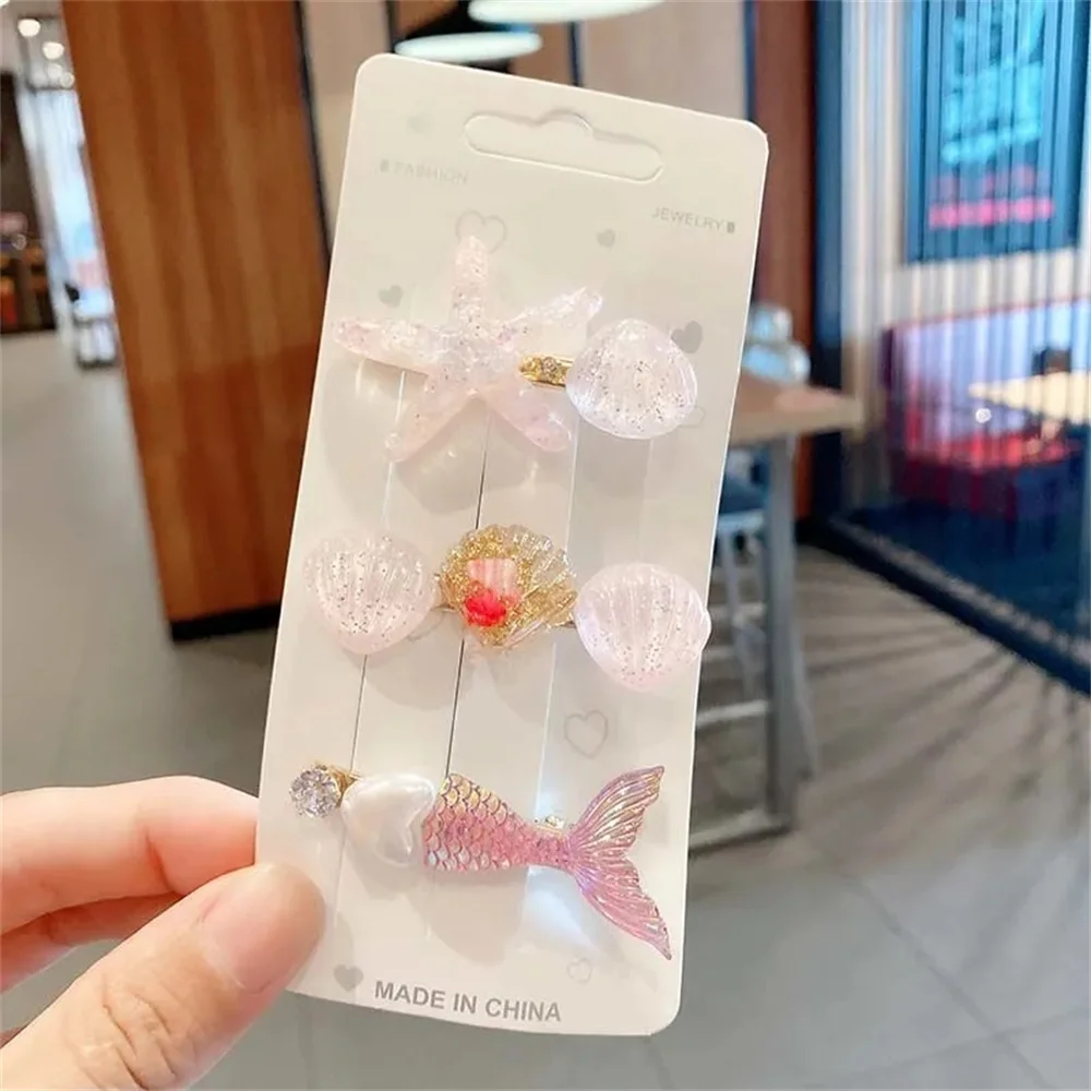 

Toddler Girl Pin 2022 New Fashion Hair Accessories Children Dream Mermaid Starfish Cute Hairpin for Little Girl Broken Hairpin