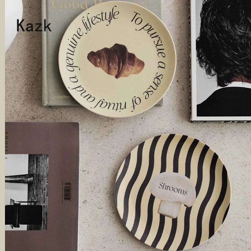 

Креативная окрашенная обеденная тарелка для отеля, свадебная посуда из бамбукового волокна, тарелка для завтрака, десерта, салата, фруктовы...