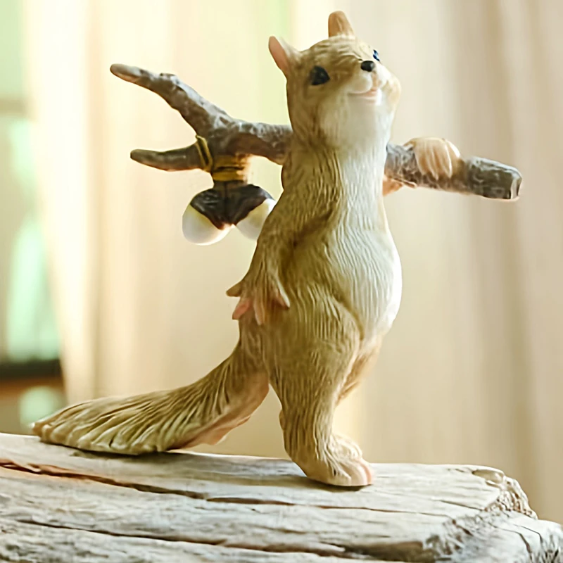 

Miniature Fairy Garden Figurines Decoration Exploring Resin Squirrel Statue Outdoor Accessories Mini Terrarium Bonsai Ornaments