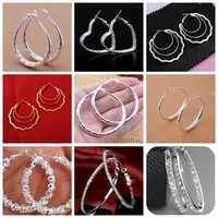 sexy trend exaggerated hoop earring for women simple shiny rhinestone starry large circle earring party jewelry boucles doreill