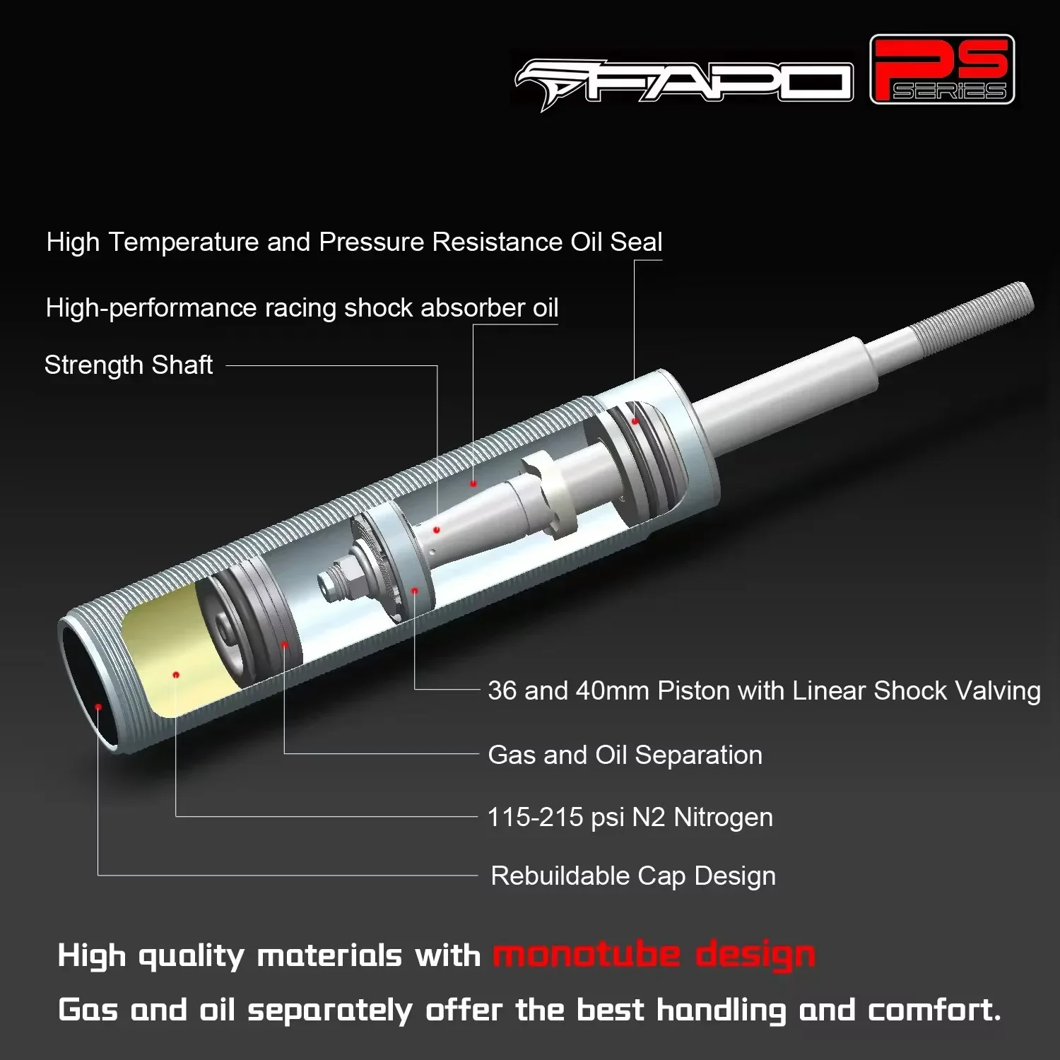 FAPO PS 001310 в наличии с другими автозапчастями моно-трубной тюнинговой подвески для