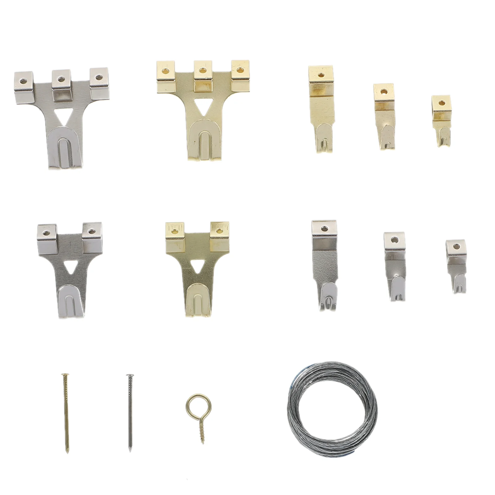 

Kit Picture Hanging Hooks Frame Wire Rail Canvas Wall Hanger Assortment Photo Nails