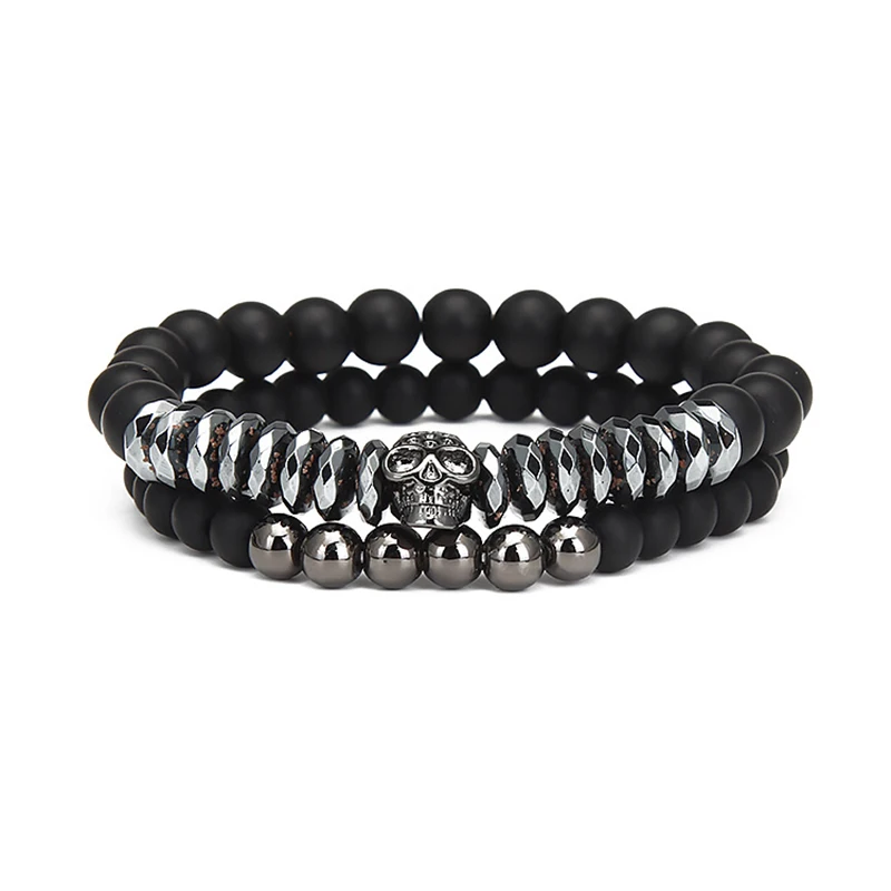 Мужской браслет с подвеской в виде головы волка